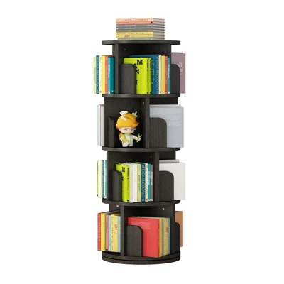 Rotating Bookshelf, 4-Tier Bookcase Storage Rack For Kids & Adults, Corner Spinning Book Shelf For Small Space, Wood Revolving Bookcase Organizer 9 Rotating Bookshelf, 4-Tier Bookcase Storage Rack For Kids & Adults, Corner Spinning Book Shelf For Small Space, Wood Revolving Bookcase Organizer - Image 7