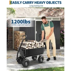 Garden Dump Cart, Utility Wagon With 180° Adjustable Handle, All Terrain Tires, Quick Release, Poly Yard Cart 10 Garden Dump Cart, Utility Wagon With 180° Adjustable Handle, All Terrain Tires, Quick Release, Poly Yard Cart -House Beautiful GUEST 16da0756 9c6e 4c87 a32d 78619a137374