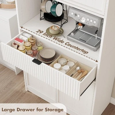 Kitchen Pantry Cabinet,70" Tall Pantry Storage Cabinet With Countertop For Dining Room 5 Kitchen Pantry Cabinet,70" Tall Pantry Storage Cabinet With Countertop For Dining Room - Image 3