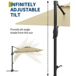 10Ft Offset Hanging Market Patio Umbrella, Outdoor Offset Cantilever Umbrella -House Beautiful GUEST 179237b5 c261 4296 a207 03d60b212253