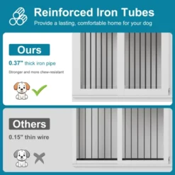 71inch Dual Dog Crate Furniture - Heavy Duty Wooden Kennel W/Sliding Barn Doors & Divider, TV Stand For Large Breeds -House Beautiful GUEST 17e863b4 e32e 4b8e a767 40ea4e1be7ff