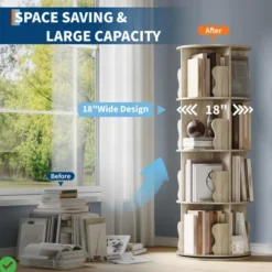 4 Tier Spinning Bookshelf Tower 50in Tall Bookcase For Kids Room 360¡ã Swivel Wood Bookshelf Rotating 9 4 Tier Spinning Bookshelf Tower 50in Tall Bookcase For Kids Room 360¡ã Swivel Wood Bookshelf Rotating -House Beautiful GUEST 182ed890 f7b8 4ef2 b251 c0d3cf859303