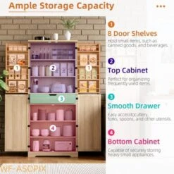 72" Tall Modern Pantry Cabinet With 4 Doors, Drawer & Adjustable Shelves 15 72" Tall Modern Pantry Cabinet With 4 Doors, Drawer & Adjustable Shelves -House Beautiful GUEST 18e9d70e 407d 40a4 bf9e 32a7963bbeb3