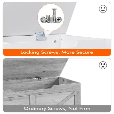 Storage Chest, Storage Trunk With Safety Hinge, Storage Bench, Wooden Storage Organizer 7 Storage Chest, Storage Trunk With Safety Hinge, Storage Bench, Wooden Storage Organizer - Image 5