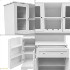 Modern Kitchen Pantry Cabinet With Microwave Stand, Drawer & 14 Shelves 14 Modern Kitchen Pantry Cabinet With Microwave Stand, Drawer & 14 Shelves -House Beautiful GUEST 19be7536 e561 4777 be15 012dae245b71