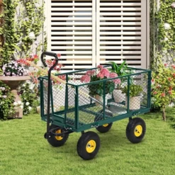 1100 Lbs Steel Garden Cart, Heavy Duty Metal Garden Wagon With 10" Wheels, All-Terrain Wagon With 180° Rotating Handle & Removable Sides 23 1100 Lbs Steel Garden Cart, Heavy Duty Metal Garden Wagon With 10" Wheels, All-Terrain Wagon With 180° Rotating Handle & Removable Sides -House Beautiful GUEST 1a1dfd18 0e2e 4491 8b5d 7575699e8738