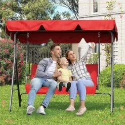 Jojoka 3-Seat Patio Swing Chair,Outdoor Porch Swing -House Beautiful GUEST 1a267662 aae2 4004 9855 0596f2b07baa