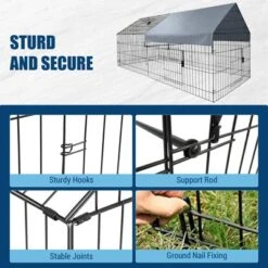 Large Metal Chicken Coop For 10 Chickens,Heavy Duty Reinforced Wire Mesh Run W/Waterproof & Anti-UV Cover,Secure Lock For Chickens/Ducks/Rabbit 9 Large Metal Chicken Coop For 10 Chickens,Heavy Duty Reinforced Wire Mesh Run W/Waterproof & Anti-UV Cover,Secure Lock For Chickens/Ducks/Rabbit -House Beautiful GUEST 1a7d3e91 1f14 4cf1 9425 5e756ee3dbe9