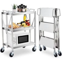 Foldable Utility Cart With Wheels, 300LB Large Capacity Collapsible Service Cart, XL 3-Tier Rolling Tool Carts For For Home, Garage -House Beautiful GUEST 1b6987db 831a 42f0 8d02 09a41be00dfd
