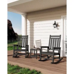 Poly Lumber HDPE Rocking Adirondack Chair Outdoor Weather Resistant Wide Backrest 380LB Capacity Patio Garden -House Beautiful GUEST 1b9d1f82 23a9 4a44 b119 0be109e0d65a