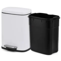 12 Liter 3.2 Gallon Stainless Steel Trash Can, Soft Close Lid, Child Proof Step On Pedal, Black For Kitchen & Home -House Beautiful GUEST 1bbed4f0 cc6a 42d3 8ef7 0ecce958e031