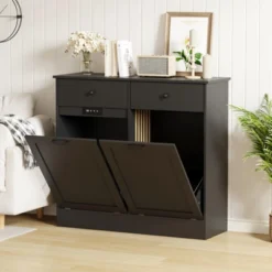 Double Tilt Out Trash Can Cabinet With Deodorising Function, 20 Gallons Freestanding Dog-Proof Garbage Can Cabinet With Hidden Drawers 16 Double Tilt Out Trash Can Cabinet With Deodorising Function, 20 Gallons Freestanding Dog-Proof Garbage Can Cabinet With Hidden Drawers -House Beautiful GUEST 1bc5c4f7 cd71 429e 9ffd e89914223625