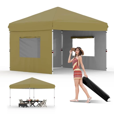 10'x10' Pop-Up Canopy Tent With 3 Sidewalls – Waterproof & UV Resistant Outdoor Gazebo, Easy-Up Sun Shade Shelter For Parties, Events, Black 15 10'x10' Pop-Up Canopy Tent With 3 Sidewalls – Waterproof & UV Resistant Outdoor Gazebo, Easy-Up Sun Shade Shelter For Parties, Events, Black - Image 13