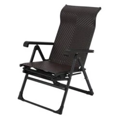 Adjustable Reclining Lounge Chair With Footrest, Folding Patio Chair For Poolside, Garden, Backyard, Outdoor Relax