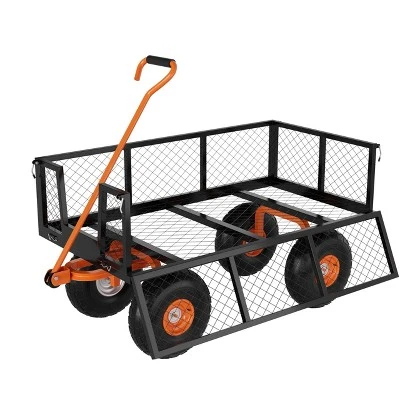 Heavy Duty Steel Garden Wagon Cart Capacity With Removable Sides Tires For Yard Lawn Farm Warehouse 9 Heavy Duty Steel Garden Wagon Cart Capacity With Removable Sides Tires For Yard Lawn Farm Warehouse - Image 7