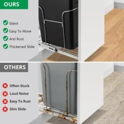 Pull-Out Under Cabinet Trash Can Organizer, Stainless Steel Slide-Out Holder, Adjustable Shelf For 30L Bin, Black -House Beautiful GUEST 1dee533c 67d8 4d50 b885 e57dc2734efb