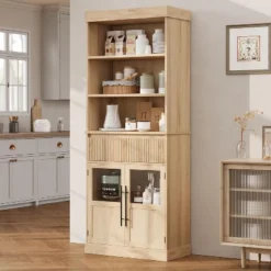 70" Kitchen Pantry Cabinet, Tall Storage Cabinets With Drawer & 2 Glass Doors And 3 Shelves, Floor Cabinet For Kitchen 16 70" Kitchen Pantry Cabinet, Tall Storage Cabinets With Drawer & 2 Glass Doors And 3 Shelves, Floor Cabinet For Kitchen -House Beautiful GUEST 1e270ae0 945a 40d1 a038 db10d7117e40
