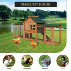 Jojoka Pet Wooden Rabbit Hutch, Outdoor Chicken Coop, Double Side Runs, Removable Tray, Ramps, Weatherproof Roof -House Beautiful GUEST 1ed581fd 379c 4adf 8057 2e1551a92abf