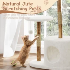 Modern Cat Tree With Natural Solid Wood Scratching Post, 110cm Multi-Layer Cats Tower 13 Modern Cat Tree With Natural Solid Wood Scratching Post, 110cm Multi-Layer Cats Tower -House Beautiful GUEST 1f6f5e31 80a7 485b a5d1 6ff92b174bb6
