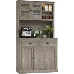 71" Tall Farmhouse Pantry Cabinet With Doors, Shelves & Drawer – Kitchen Hutch With Microwave Stand, Wooden Storage Cupboard, White 12 71" Tall Farmhouse Pantry Cabinet With Doors, Shelves & Drawer – Kitchen Hutch With Microwave Stand, Wooden Storage Cupboard, White -House Beautiful GUEST 209d16d3 50e3 41cc a624 3867ab026d3e