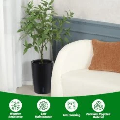 16/22" Tall Round Planter Set Of 2, Self Watering Pots For Indoor Plants, Large Flower Pot Outdoor With Built-in Drainage And A Water 18 16/22" Tall Round Planter Set Of 2, Self Watering Pots For Indoor Plants, Large Flower Pot Outdoor With Built-in Drainage And A Water -House Beautiful GUEST 21637500 c91d 46f1 8bb0 5586912e5c15