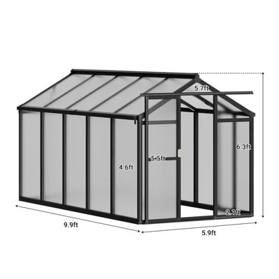 6x8 FT Greenhouse For Outdoors, Aluminum Greenhouse With Quick Setup Structure And Roof Vent, Polycarbonate Greenhouses Heavy Duty 2 6x8 FT Greenhouse For Outdoors, Aluminum Greenhouse With Quick Setup Structure And Roof Vent, Polycarbonate Greenhouses Heavy Duty