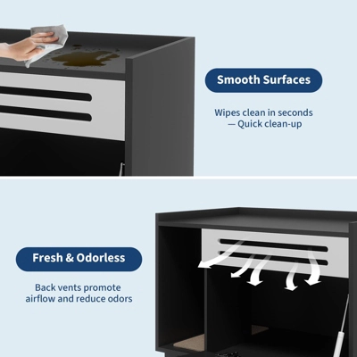 31.5 Inch Modern Litter Box Enclosure Cabinet, Concealed Litter Box With Vent Door 5 31.5 Inch Modern Litter Box Enclosure Cabinet, Concealed Litter Box With Vent Door - Image 3