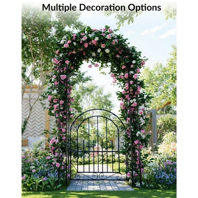 8.8 FT Birdcage Shape Garden Arch, Reinforced Metal Arbor For Climbing Flowers, Rust-Resistant Wedding Pergola 3 8.8 FT Birdcage Shape Garden Arch, Reinforced Metal Arbor For Climbing Flowers, Rust-Resistant Wedding Pergola