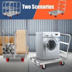 2-in-1 Heavy Duty Panel Truck Cart, All Steel Platform Truck, 2200 Lbs Capacity, 1 Front & 2 Side Railings, 4 Casters 14 2-in-1 Heavy Duty Panel Truck Cart, All Steel Platform Truck, 2200 Lbs Capacity, 1 Front & 2 Side Railings, 4 Casters -House Beautiful GUEST 221c7858 a078 4dbf 9d7e 15a677ab7d23