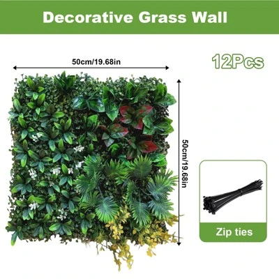 Artificial Grass Wall Panels 50x50cm, Boxwood Greenery Privacy Hedge For Indoor Outdoor Decor, UV Protected Panels Green 3 Artificial Grass Wall Panels 50x50cm, Boxwood Greenery Privacy Hedge For Indoor Outdoor Decor, UV Protected Panels Green