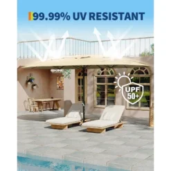 13 FT Patio Umbrella, Double-Sided Rectangle Patio Umbrella With Base, UV Protection, Waterproof And Windproof, For Poolside, Lawn & Backyard 17 13 FT Patio Umbrella, Double-Sided Rectangle Patio Umbrella With Base, UV Protection, Waterproof And Windproof, For Poolside, Lawn & Backyard -House Beautiful GUEST 22fae2ff bb31 4442 b410 d54e9652e5d4