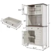 72" Pantry Cabinet With Storage Drawers 2 Glass Doors, Farmhouse Kitchen Hutch, Farmhouse Kitchen Hutch With Storage Drawers -House Beautiful GUEST 2353b9fc cbbb 4c08 b8b0 b00068458f5c