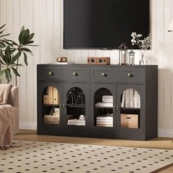 55.1" Sideboard Buffet Cabinet With Storage,Buffet Table With 2 Drawers And 4 Acrylic Doors -House Beautiful GUEST 235b5666 6092 472d 9d19 6d13317ae9b6