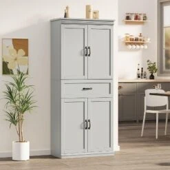 Jojoka Pantry Cabinet,Tall Storage Cabinet With Doors And Adjustable Shelves For Dining Room -House Beautiful GUEST 23c40ae1 8957 4e3d a0d7 9c5afc9866f1