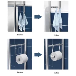Over The Toilet Storage Shelf, Freestanding Bathroom Organizers And Storage Over Toilet With Paper Holder Towel Hooks -House Beautiful GUEST 25129be3 78eb 4844 92e0 33b055aa78e8