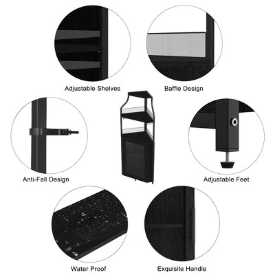 Corner Wine Bar Rack Cabinet With Detachable Wine Rack, Bar Cabinet With Glass Holder 8 Corner Wine Bar Rack Cabinet With Detachable Wine Rack, Bar Cabinet With Glass Holder - Image 6