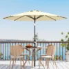 Jojoka 10FT Patio Umbrella With 8 Sturdy Ribs,Table Umbrella With Push Button Tilt And Crank -House Beautiful GUEST 2618aa01 eedc 425b 8d98 74162cd619f7