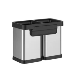 2×5.3 Gallon (20L) Dual Compartment Open Top Trash Can, Fingerprint Proof Brushed Stainless Steel, Anti-Slip Base, Garbage Bag Fixing Holes, Silver 15 2×5.3 Gallon (20L) Dual Compartment Open Top Trash Can, Fingerprint Proof Brushed Stainless Steel, Anti-Slip Base, Garbage Bag Fixing Holes, Silver -House Beautiful GUEST 269b4db8 cbe9 4b19 a2c0 747ecd2b38b6