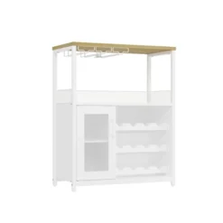 3-Tier Industrial Wine Bar Cabinet With Detachable Wine Rack, Drawer, Glass Holder & Mesh Doors Durable Sideboard And Buffet Storage, Brown 26 3-Tier Industrial Wine Bar Cabinet With Detachable Wine Rack, Drawer, Glass Holder & Mesh Doors Durable Sideboard And Buffet Storage, Brown -House Beautiful GUEST 26e40246 d920 4148 b88e eb1d10cef4b3