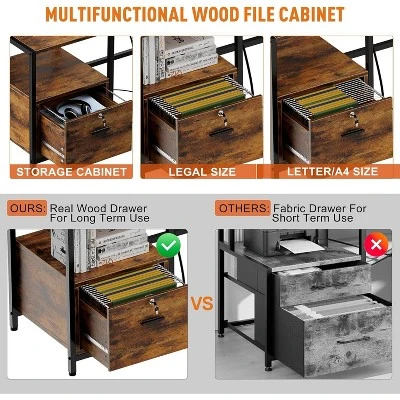 L Shaped Office Desk - 76" Reversible L Shaped Computer Desk Office Desk With Power Outlet And File Drawer Gaming Desk With Monitor Shelf Desk 7 L Shaped Office Desk - 76" Reversible L Shaped Computer Desk Office Desk With Power Outlet And File Drawer Gaming Desk With Monitor Shelf Desk - Image 5
