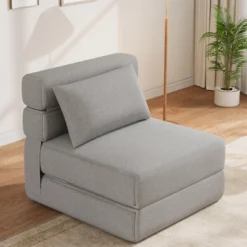 Convertible Sleeper Chair With Upgraded Pillow, Modern Comfortable Sleeper Couch Linen Fabric, Foldable Memory Foam Sleepers Comfy Floor Sofa -House Beautiful GUEST 2828e158 5699 4cbd a435 565fb957efdf