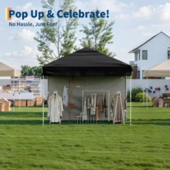 10x10FT Instant Pop-Up Canopy Tent With 4 Removable Side Walls – Commercial-Grade Outdoor Shelter System For Events, Black 18 10x10FT Instant Pop-Up Canopy Tent With 4 Removable Side Walls – Commercial-Grade Outdoor Shelter System For Events, Black -House Beautiful GUEST 28c533e0 6a09 422e 91f9 178e2d5a8212