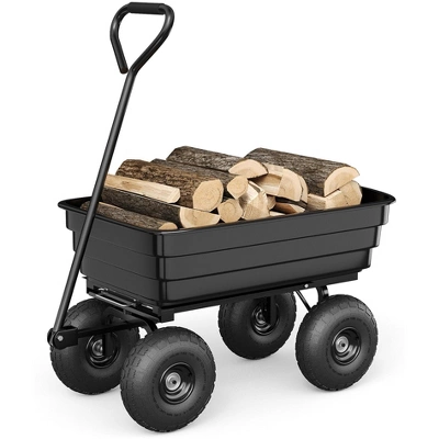 Poly Dump Cart 600/1200lb 10in NoFlat Tires 180 Rotating Handle Rust Proof Yard Landscaping 3 Poly Dump Cart 600/1200lb 10in NoFlat Tires 180 Rotating Handle Rust Proof Yard Landscaping