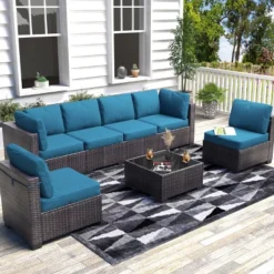 7-Piece Wicker Patio Sofa Set, Outdoor Sectional Couches With Coffee Table And Cushions For Garden And Porch 25 7-Piece Wicker Patio Sofa Set, Outdoor Sectional Couches With Coffee Table And Cushions For Garden And Porch -House Beautiful GUEST 29614b89 b710 4664 b7fb 947bb71d0e9e