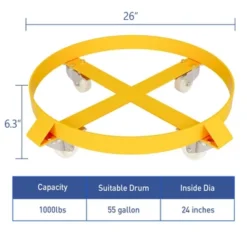 55 Gallon Heavy Duty Drum Dolly, 1000 Lbs Capacity, Steel Frame With Casters, Non-Tipping Barrel Cart For Warehouse -House Beautiful GUEST 29a23d3f a3ee 44b1 971e 7f554e57a7ae