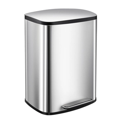 Slim Stainless Steel Step Trash Can, Soft Close Lid, Removable Inner Bucket, Narrow Garbage Bin For Bathroom, Kitchen, Office 11 Slim Stainless Steel Step Trash Can, Soft Close Lid, Removable Inner Bucket, Narrow Garbage Bin For Bathroom, Kitchen, Office - Image 9