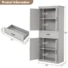 Pantry Cabinet,70" Tall Kitchen Pantry Cabinet With 2 Doors And 3 Adjustable Shelves, Freestanding Modern Storage Cupboard