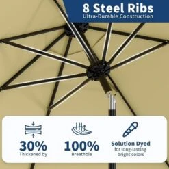 Jojoka 10FT Patio Umbrella With 8 Sturdy Ribs,Table Umbrella With Push Button Tilt And Crank 18 Jojoka 10FT Patio Umbrella With 8 Sturdy Ribs,Table Umbrella With Push Button Tilt And Crank -House Beautiful GUEST 2ade5eb6 dab2 4f31 848f a653eb660685