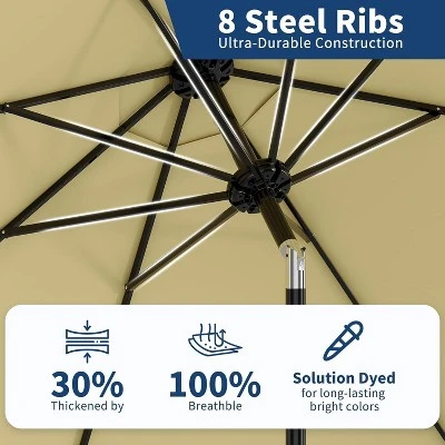Jojoka 10FT Patio Umbrella With 8 Sturdy Ribs,Table Umbrella With Push Button Tilt And Crank 7 Jojoka 10FT Patio Umbrella With 8 Sturdy Ribs,Table Umbrella With Push Button Tilt And Crank - Image 5