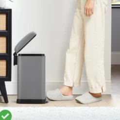 3.2 Gal/12L Trash Can Rectangular Stainless Steel Trash Can W/Recycling Bin Fingerprint-Resistant -House Beautiful GUEST 2c50d2a7 6b80 4ea6 b6f3 0e5f0b902ef4